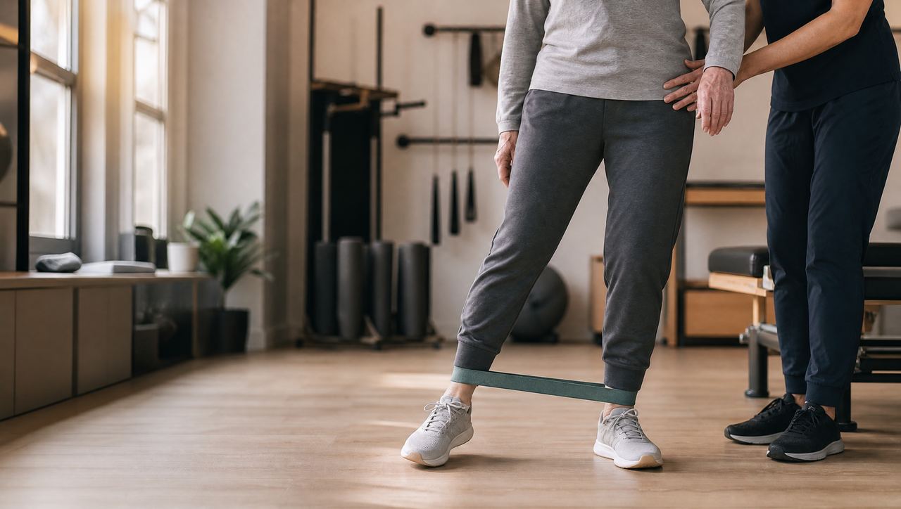 Weight-bearing band exercise for bone health
